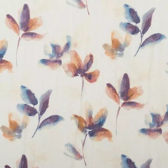 Sheer Ellie Watercolor Floral Print Rod Pocket Single Curtain Panel 84-inch NEW - Picture 6 of 6